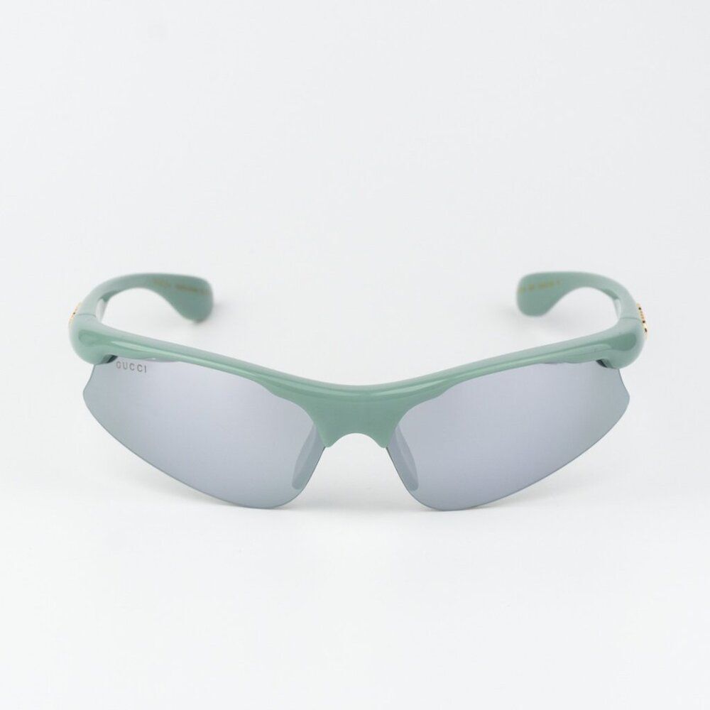 SALE! Gucci Men Sunglasses Green Silver Mirror Mask GG1774S 005 BRAND NEW - Picture 2 of 9
